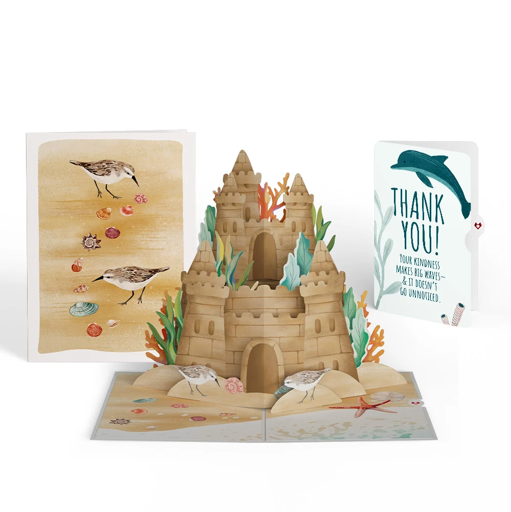 Lovepop Seaside Sandcastle Thank You Pop-Up Card and Sentiment Set