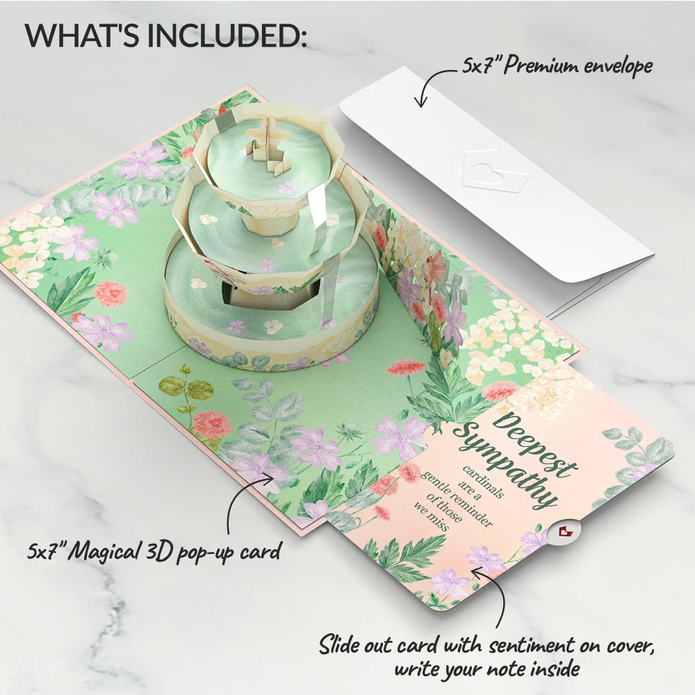 Lovepop Cardinals in the Garden Sympathy Pop-Up Card and Sentiment Set - Image 2
