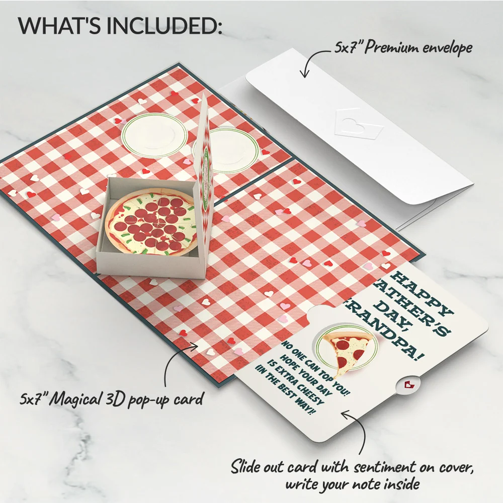 Lovepop Pizza Love Father's Day Pop-Up Card and Sentiment Set for Grandpa - Image 2