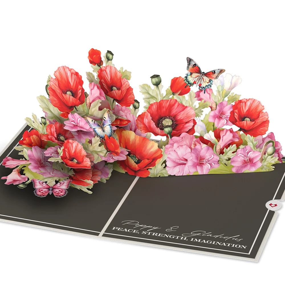 Lovepop Born to Bloom: August Birth Month Flowers Congratulations Pop-Up Card and Sentiment Set Cream - Image 3