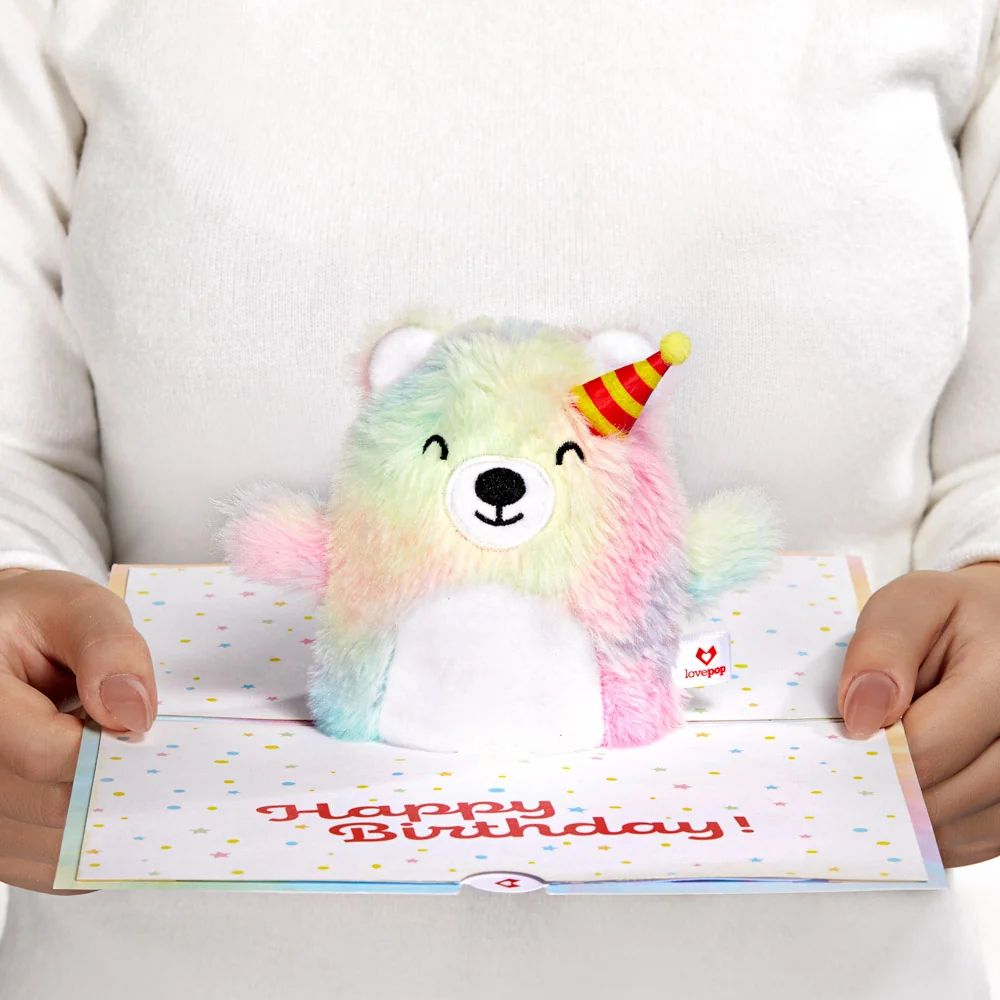 Lovepop 'Eat Cake and Celebrate' Birthday Plushpop Card and Bouquet Bundle - Image 4