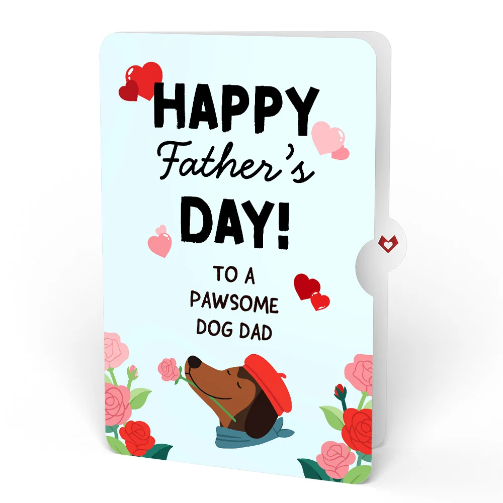 Lovepop Love You So Much Dog Father's Day Loooooong Card (Expands to 2 feet) and Dachshund Pawsome Sentiment Set - Image 4