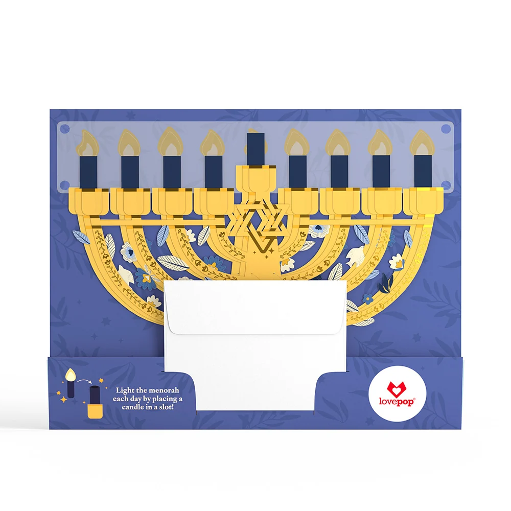 Lovepop Elegant Interactive Menorah Giant Pop-Up Gift Candle - Image 6