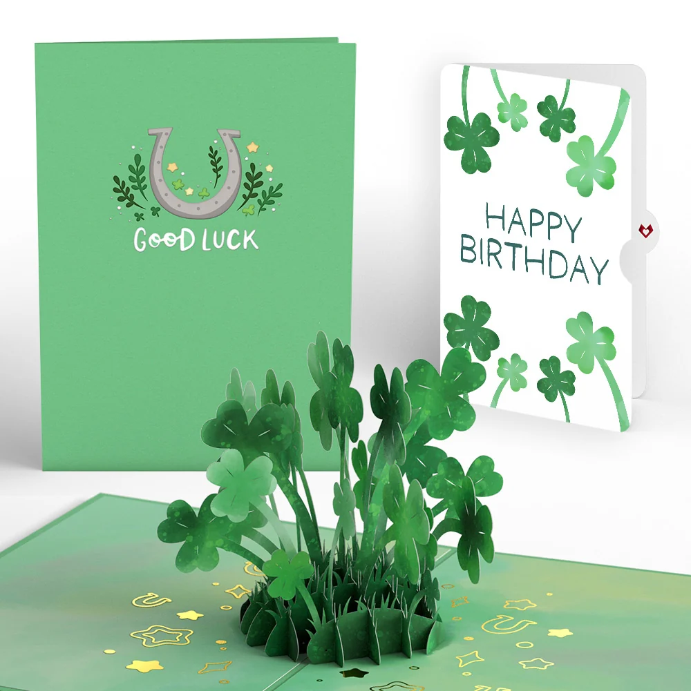 Lovepop Saint Patrick's Day Lucky Clover Birthday Pop-Up Card and Sentiment Set
