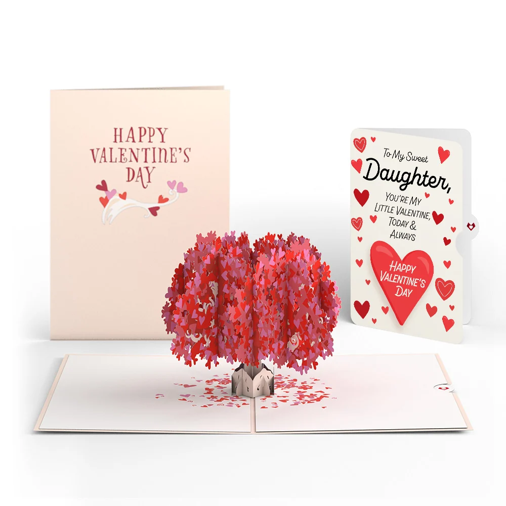 Lovepop Valentine’s Day Tree Pop-Up Card and Sentiment Set for Daughter Cream