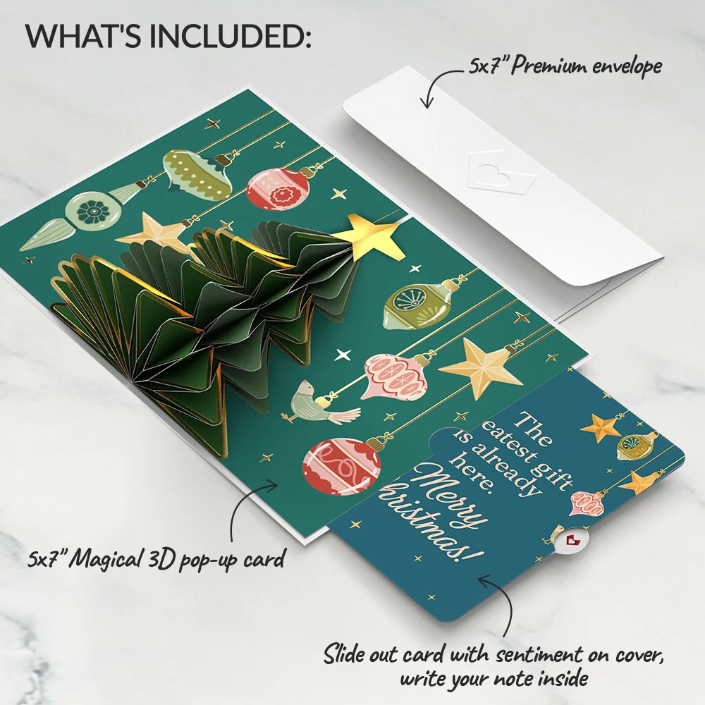 Lovepop Tis the Season Christmas Tree Pop-Up Card and Greatest Gift Sentiment Set - Image 2