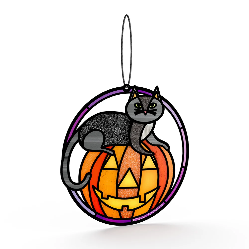 Lovepop Spooky Vibes Halloween Cat Suncatcher Card and Favorite Weirdo Sentiment Set Candle - Image 3