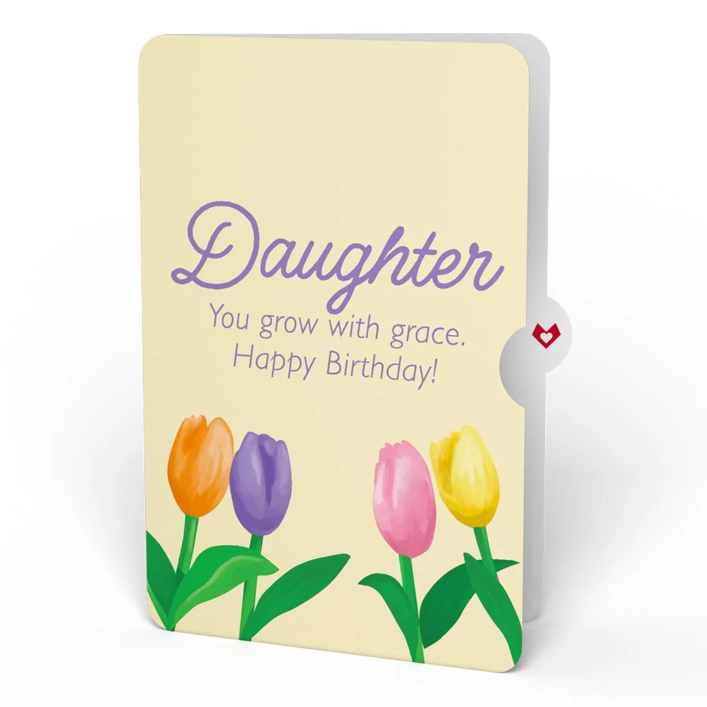 Lovepop Tulips Birthday Pop-Up Card and Sentiment Set for Daughter Vase - Image 4