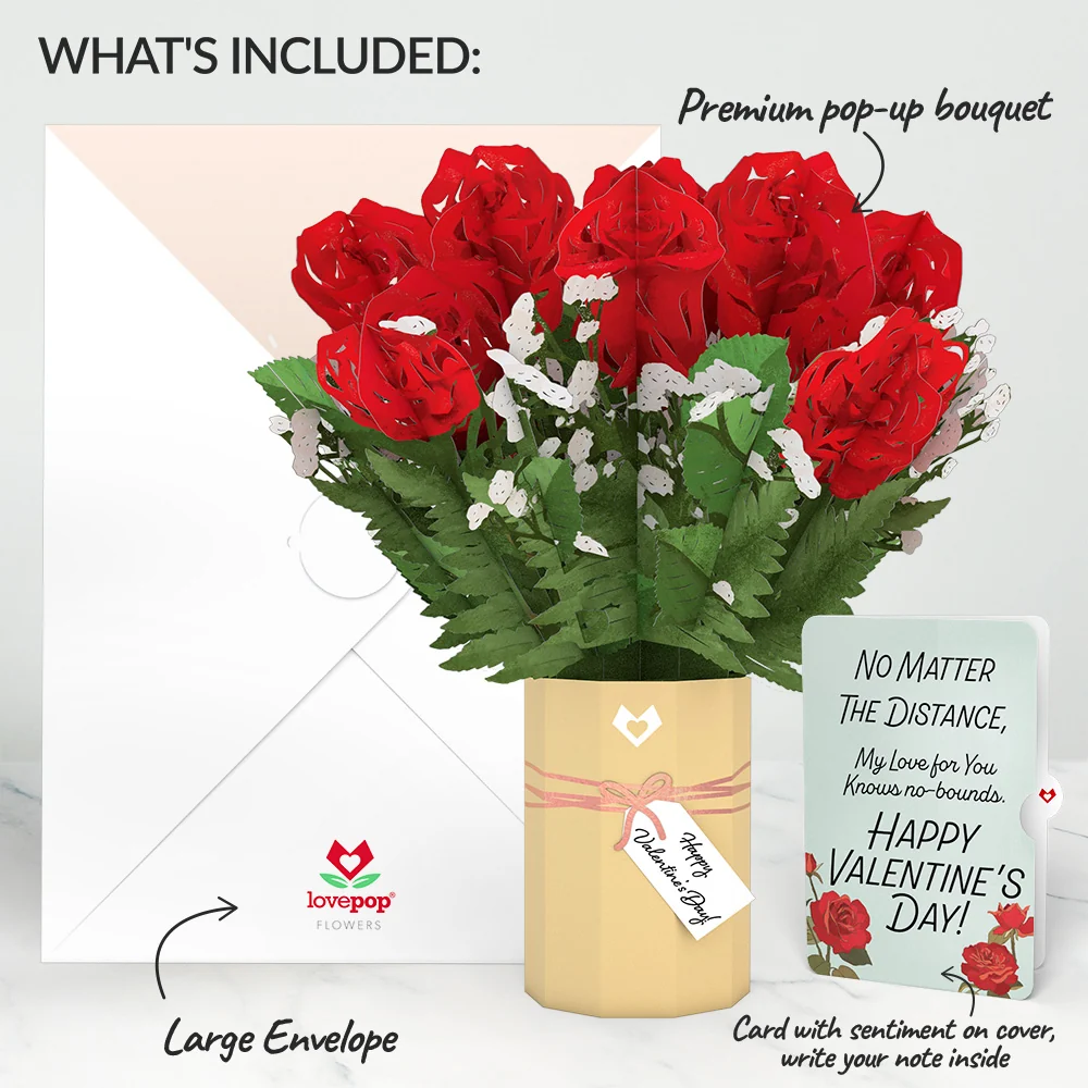 Lovepop Valentine's Day Flower My Love For You Knows No-bounds Bouquet and Sentiment Set Vase - Image 2