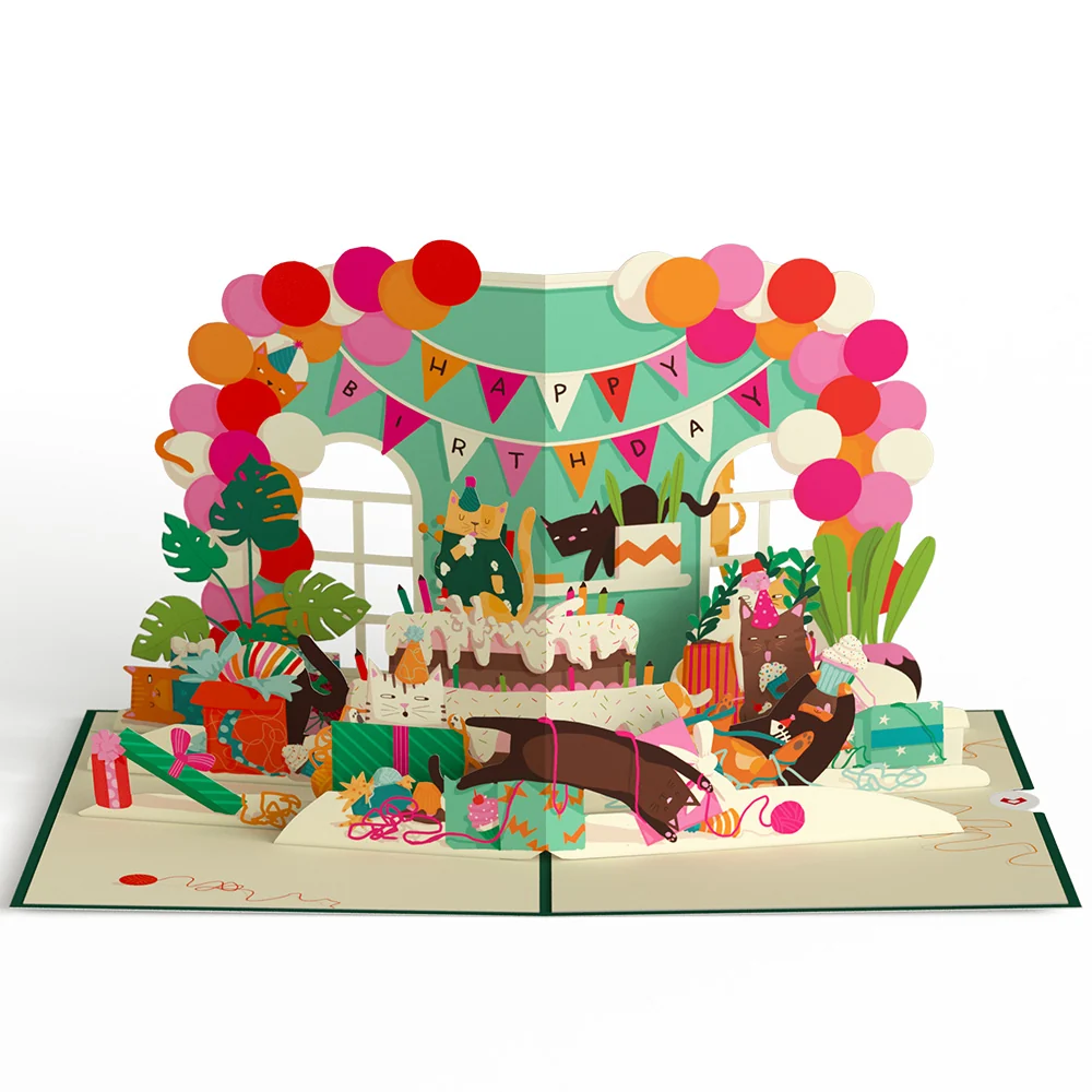 Lovepop Party Cats Birthday Pop-Up Card - Image 3