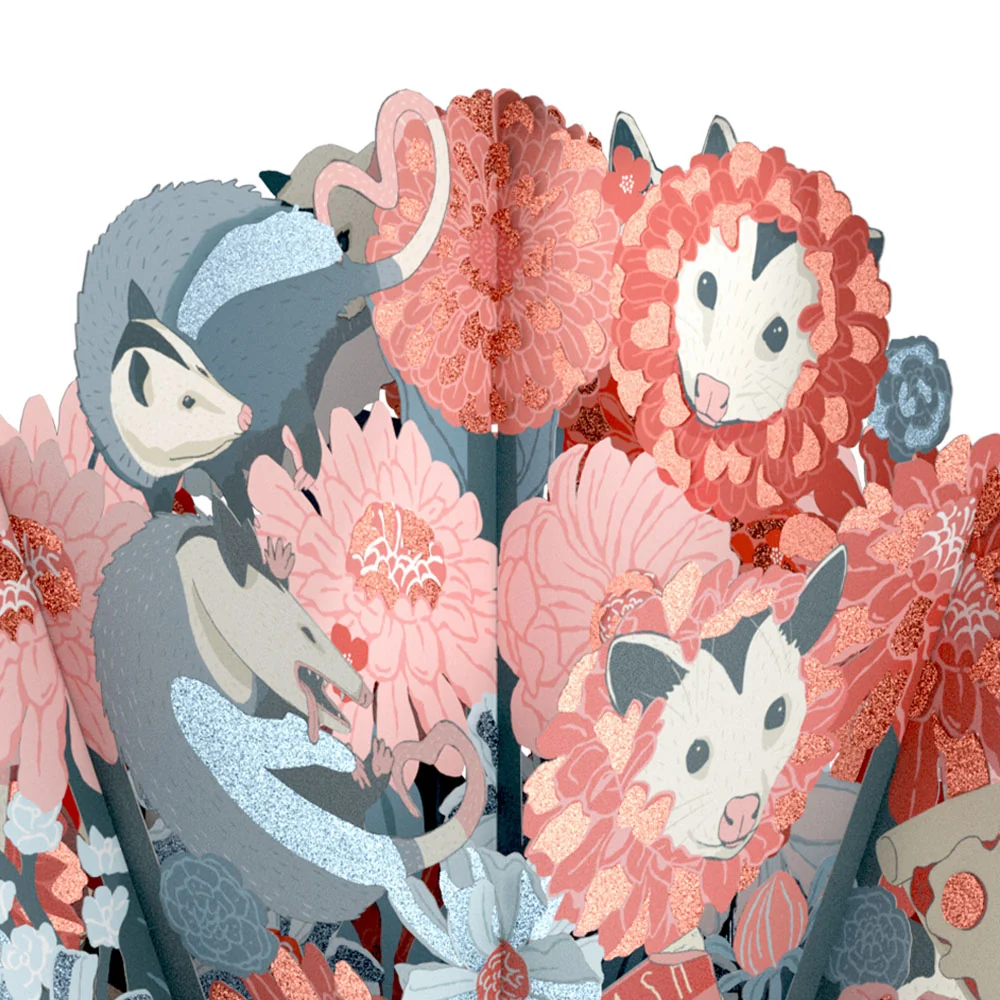Lovepop Life Without You Is Trash Possums Pop-Up Card & Glitter Bouquet Bundle - Image 7