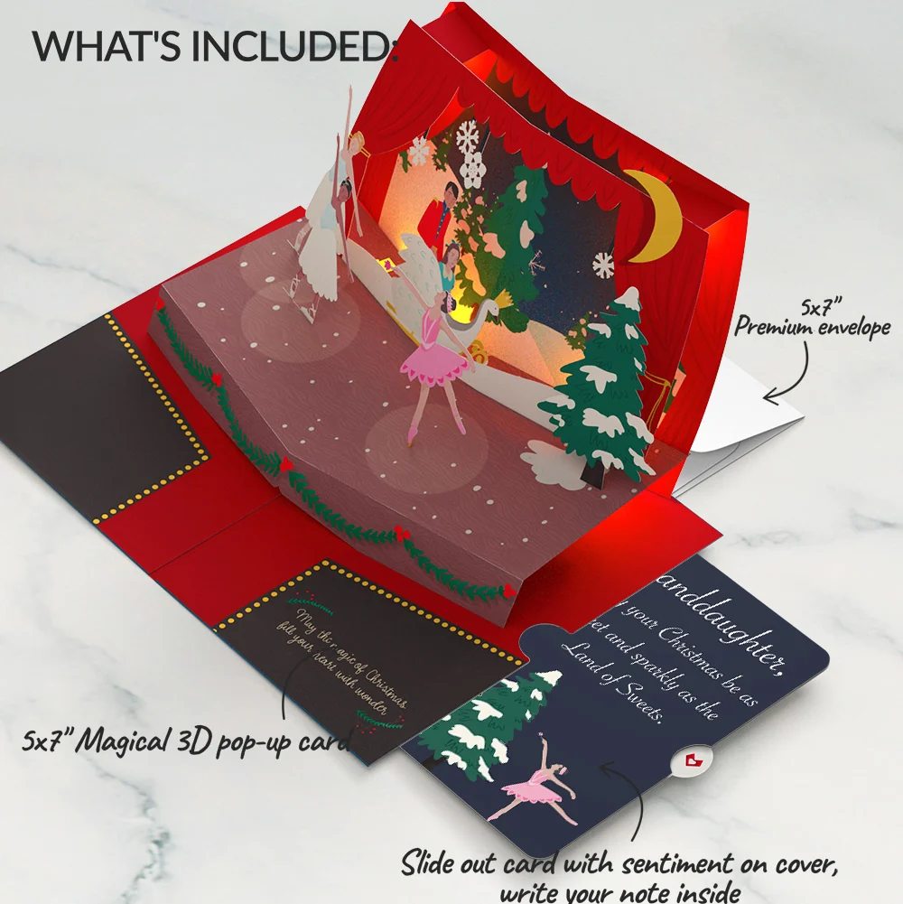 Lovepop The Nutcracker Christmas Magic Music and Lights Pop-Up Card and Sentiment Set for Granddaughter Toy - Image 2