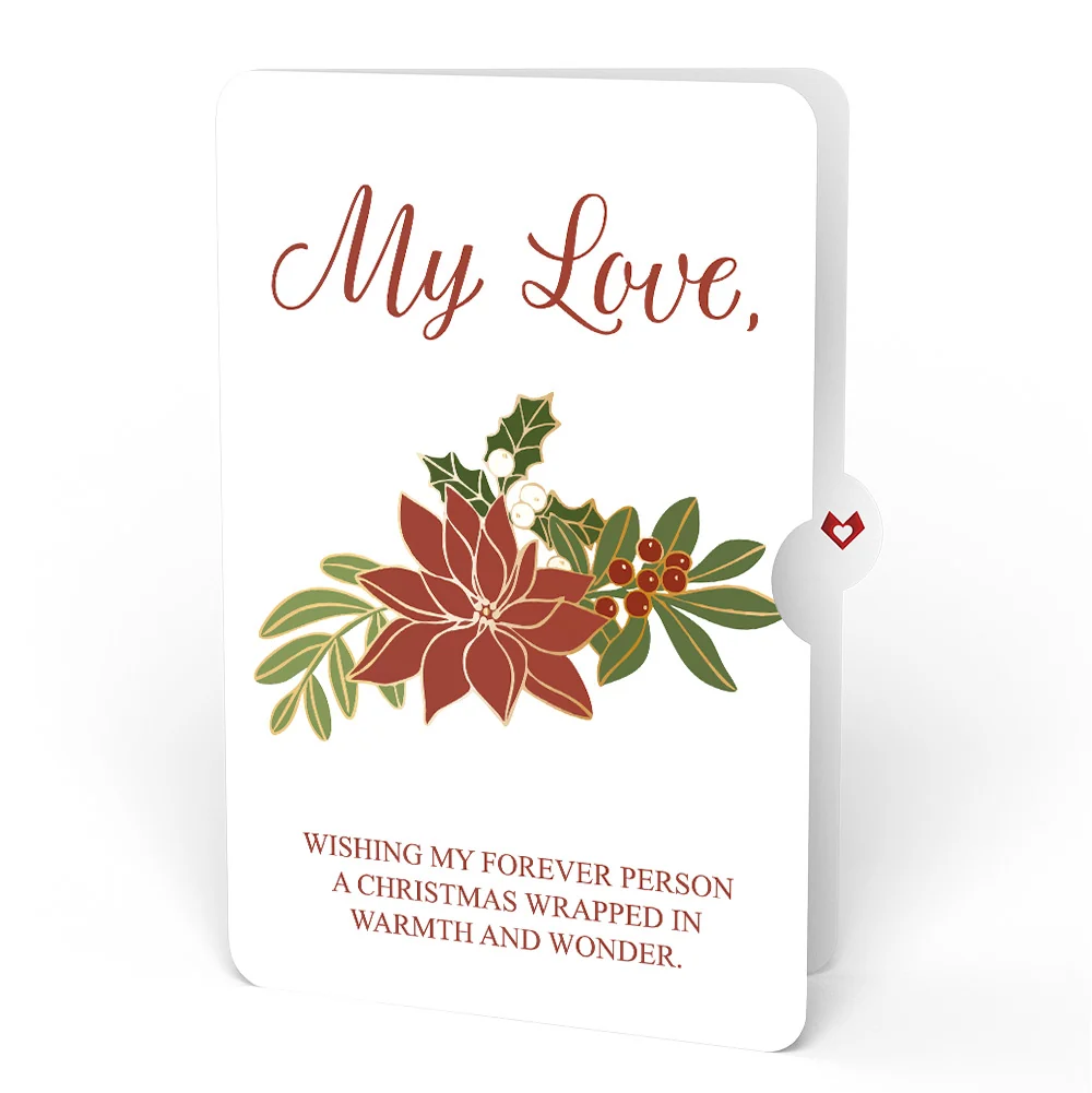 Lovepop Poinsettia & Pine Love Pop-Up Card and Sentiment Set for Partner - Image 4