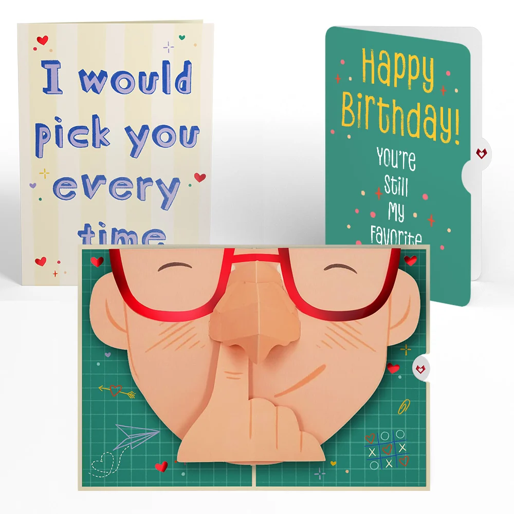 Lovepop Pick You Every Time Birthday Pop-Up Card and Sentiment Set Glass