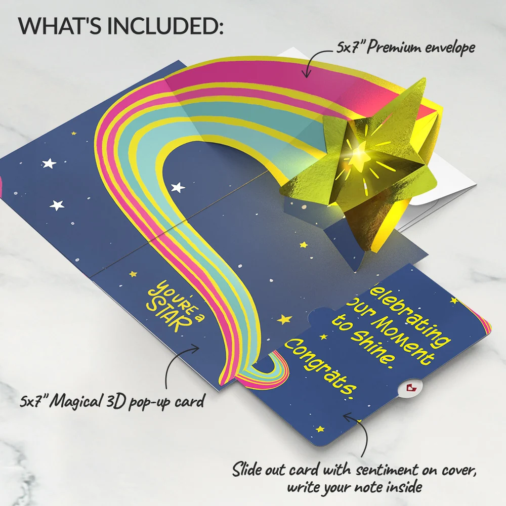 Lovepop You're a Star Congratulations Light-Up Pop-Up Card and Sentiment Set - Image 2