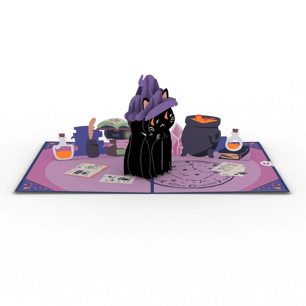 Lovepop Halloween Cat Classic Pop-Up Card Glass - Image 3