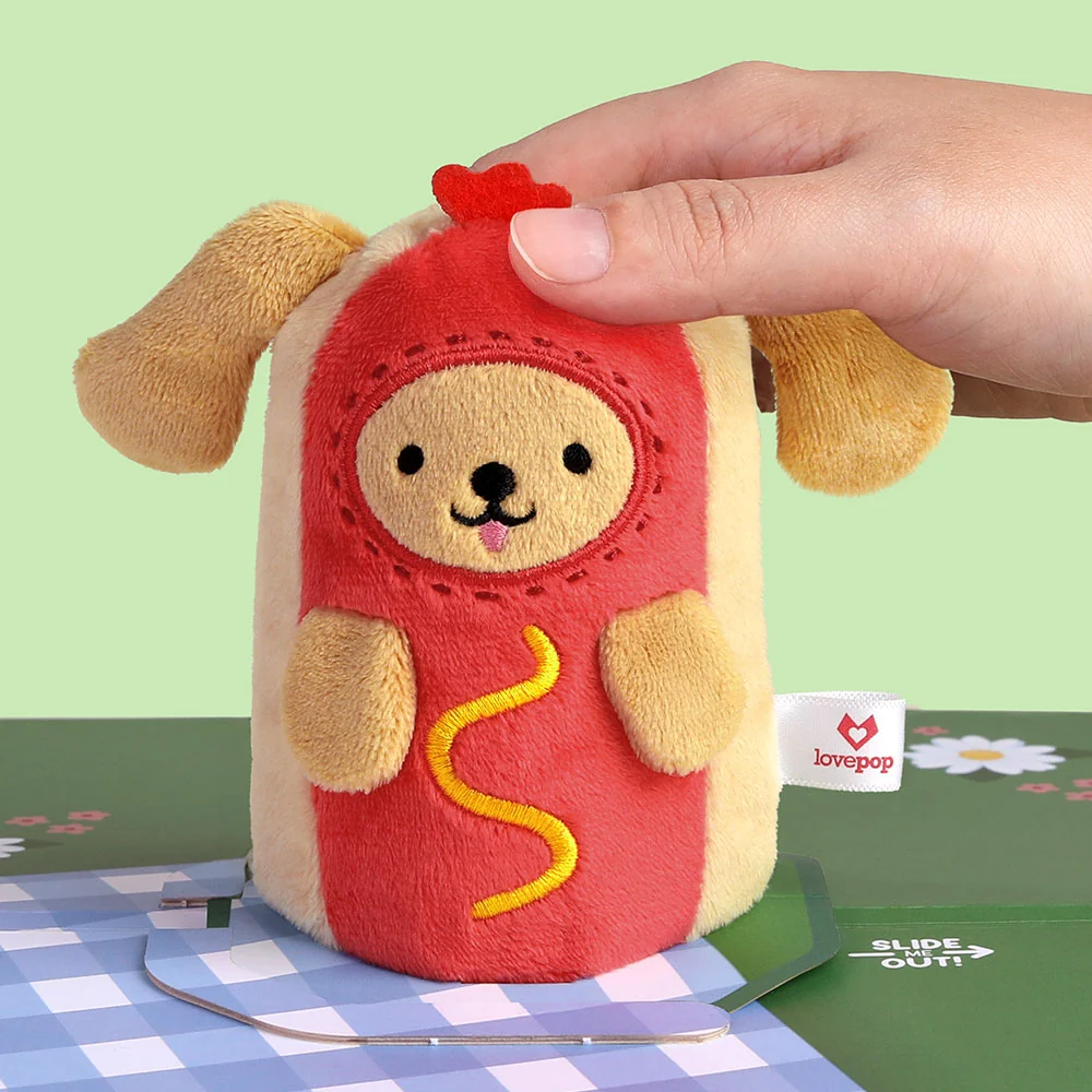 Lovepop 'Hot Dog!' Anniversary Plushpop Card and Sentiment Set Bottle - Image 3