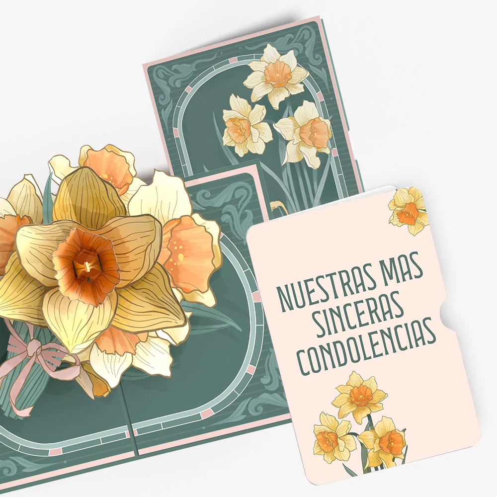 Lovepop Daffodils in Bloom Pop-Up Card and Spanish Sympathy Sentiment Set