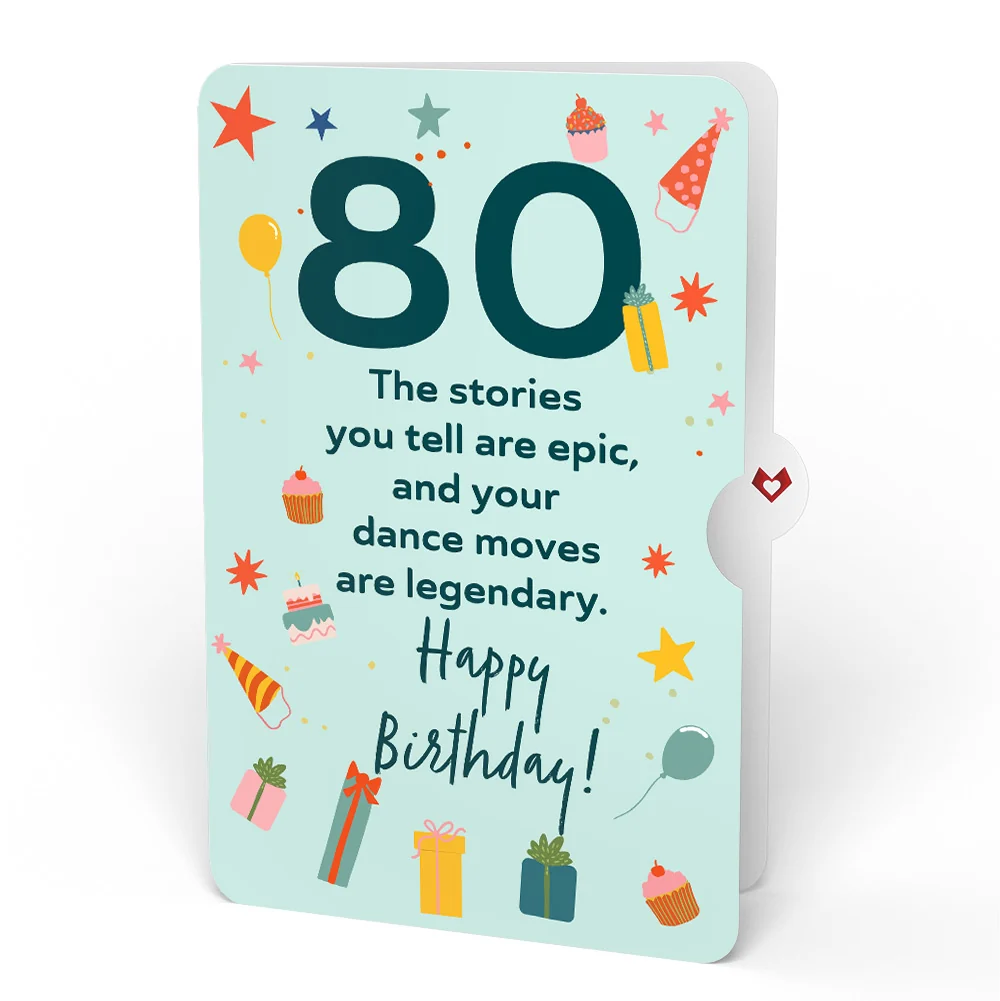 Lovepop Happy 80th Birthday Balloons Music and Lights Pop-Up Card and Sentiment Set - Image 4