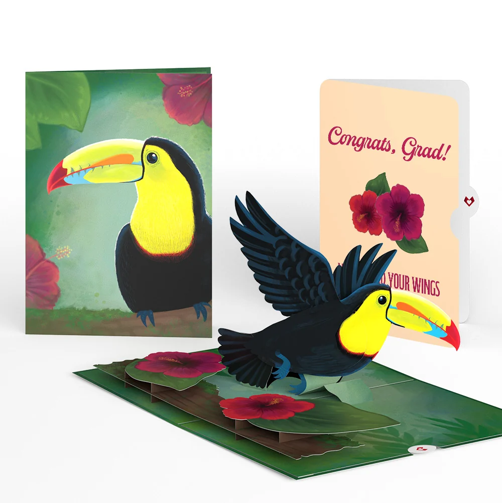 Lovepop Rainforest Toucan Graduation Pop-Up Card and Hibiscus Sentiment Set
