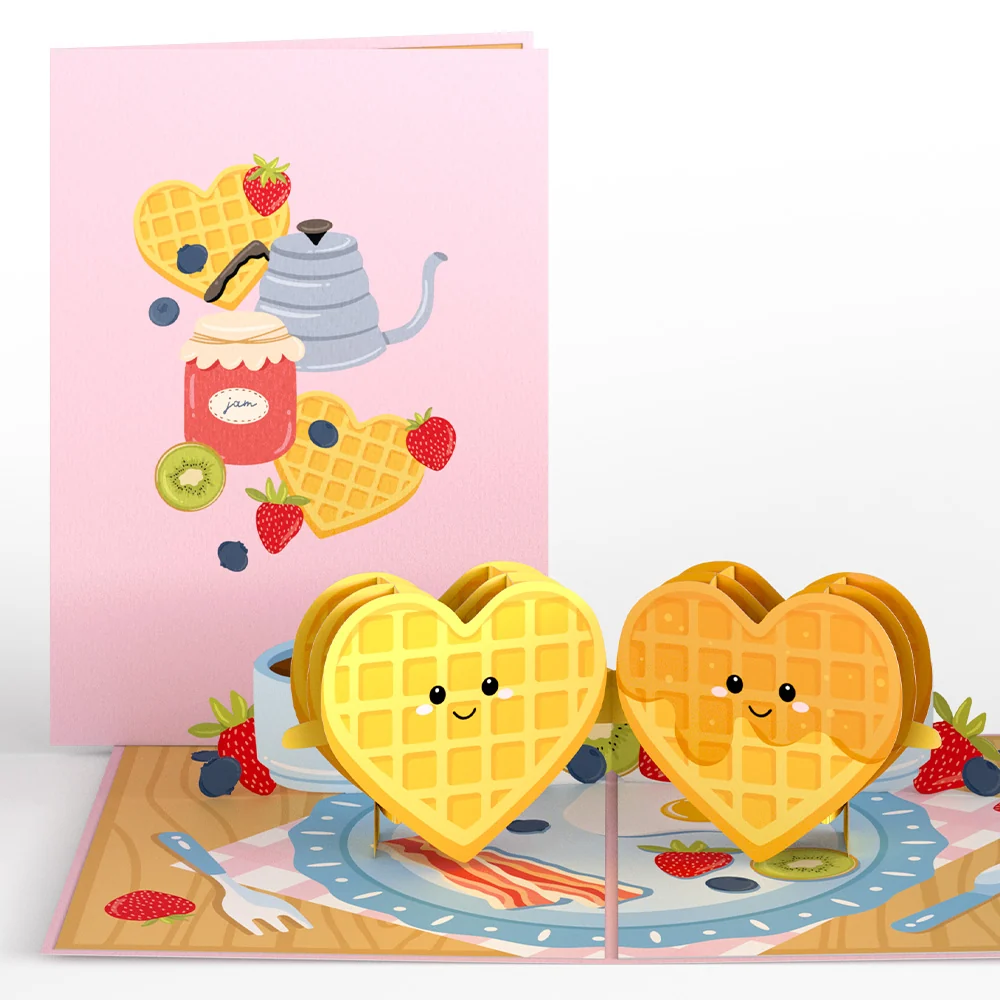 Lovepop Sweet Heart Waffles Pop-Up Card Coffee