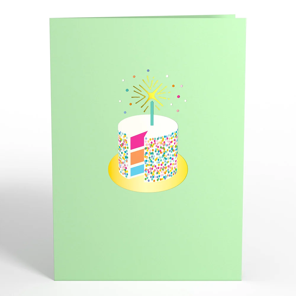 Lovepop Sprinkles Birthday Cake Pop-Up Card Candle - Image 4