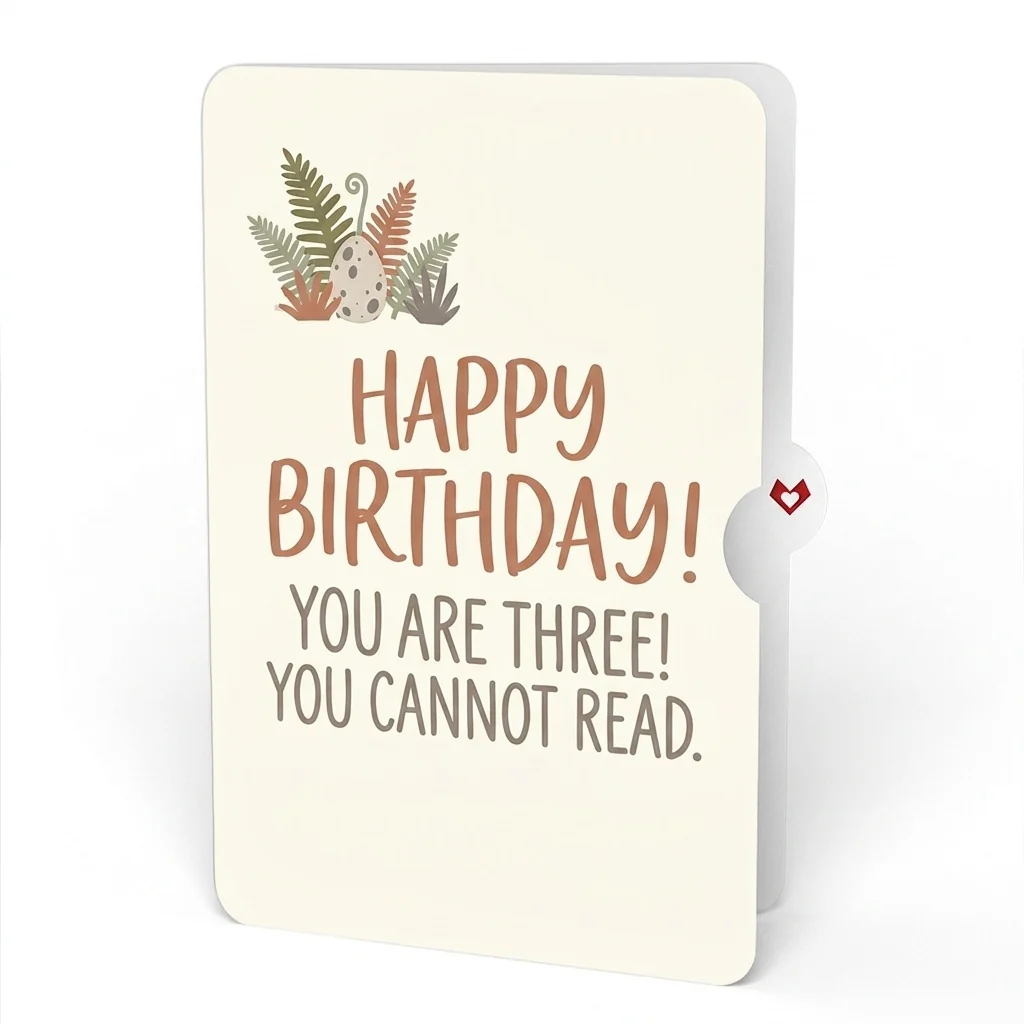 Lovepop Happy 3rd Birthday Stegosaurus Pop-Up Card and Dinosaur Cannot Read Sentiment Set Plate - Image 4