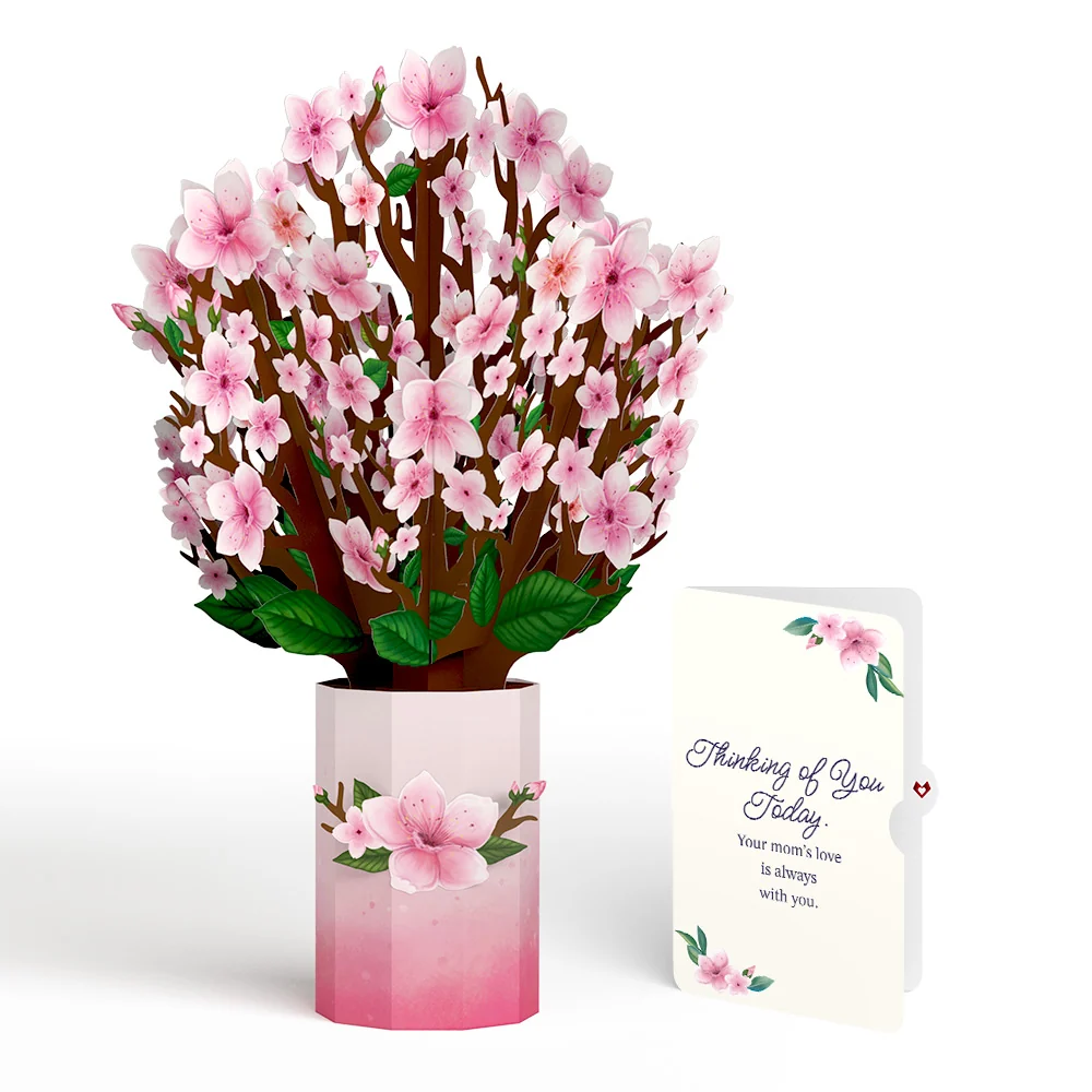 Lovepop Cherry Blossom Mother's Day Bouquet and Thinking of You Today Sentiment Set Vase