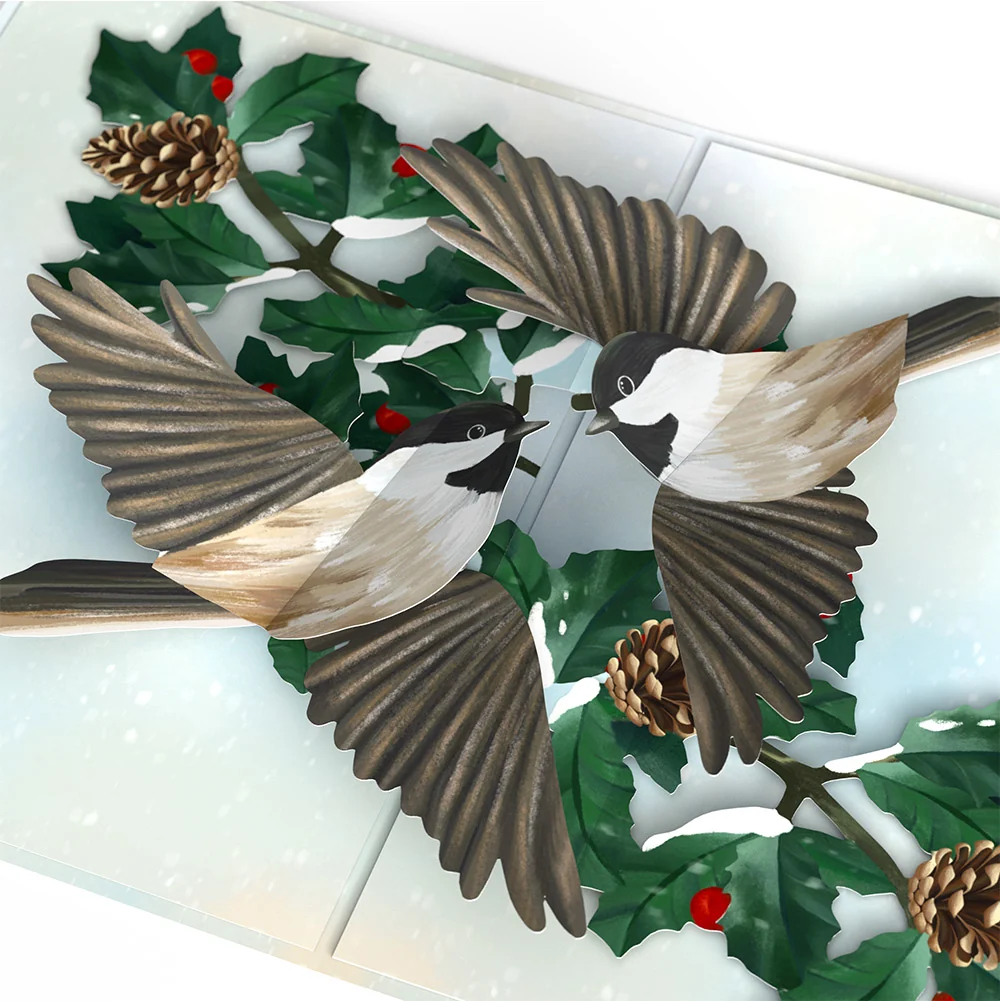 Lovepop Winter Chickadees Pop-Up Card and Countless Blessings Sentiment Set - Image 3