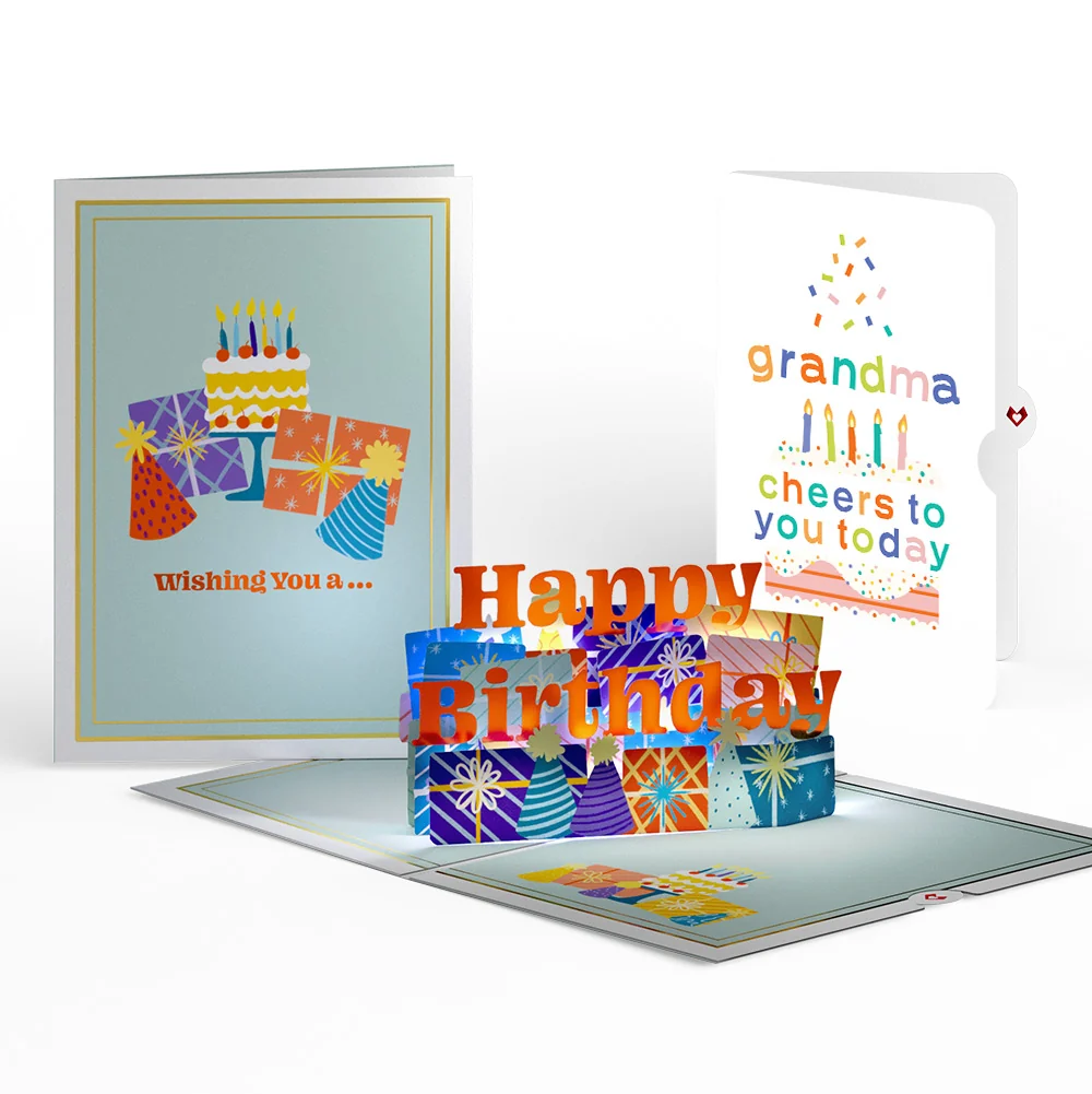 Lovepop Wishing You a Happy Birthday Music and Lights Pop-Up Card and Sentiment Set for Grandma