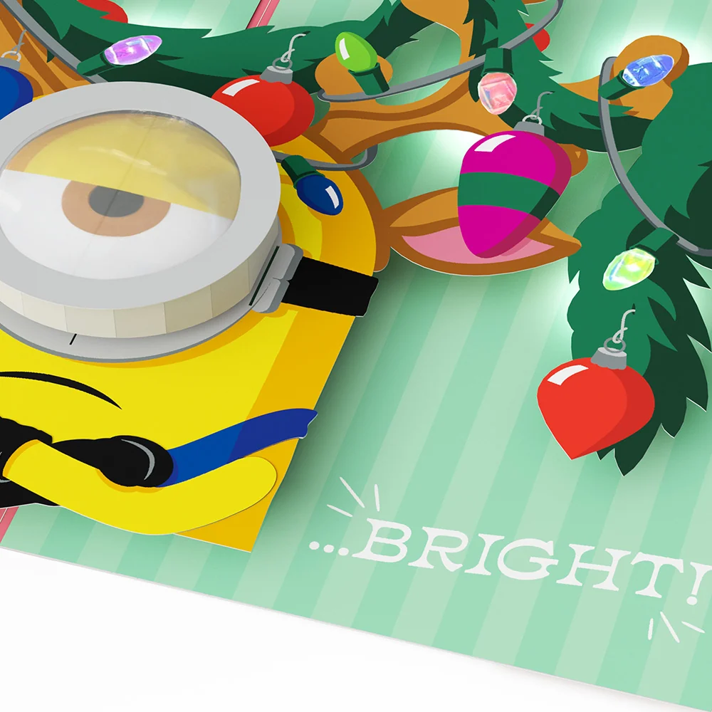 Lovepop Minions Merry & Bright Light-Up Pop-Up Card - Image 4