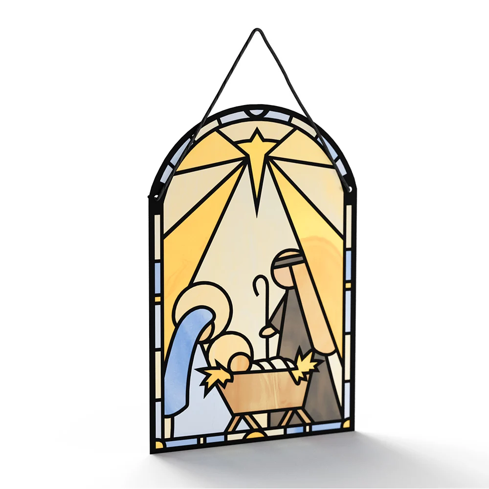 Lovepop All Is Calm Nativity Christmas Suncatcher Card and Sentiment Set Glass - Image 3