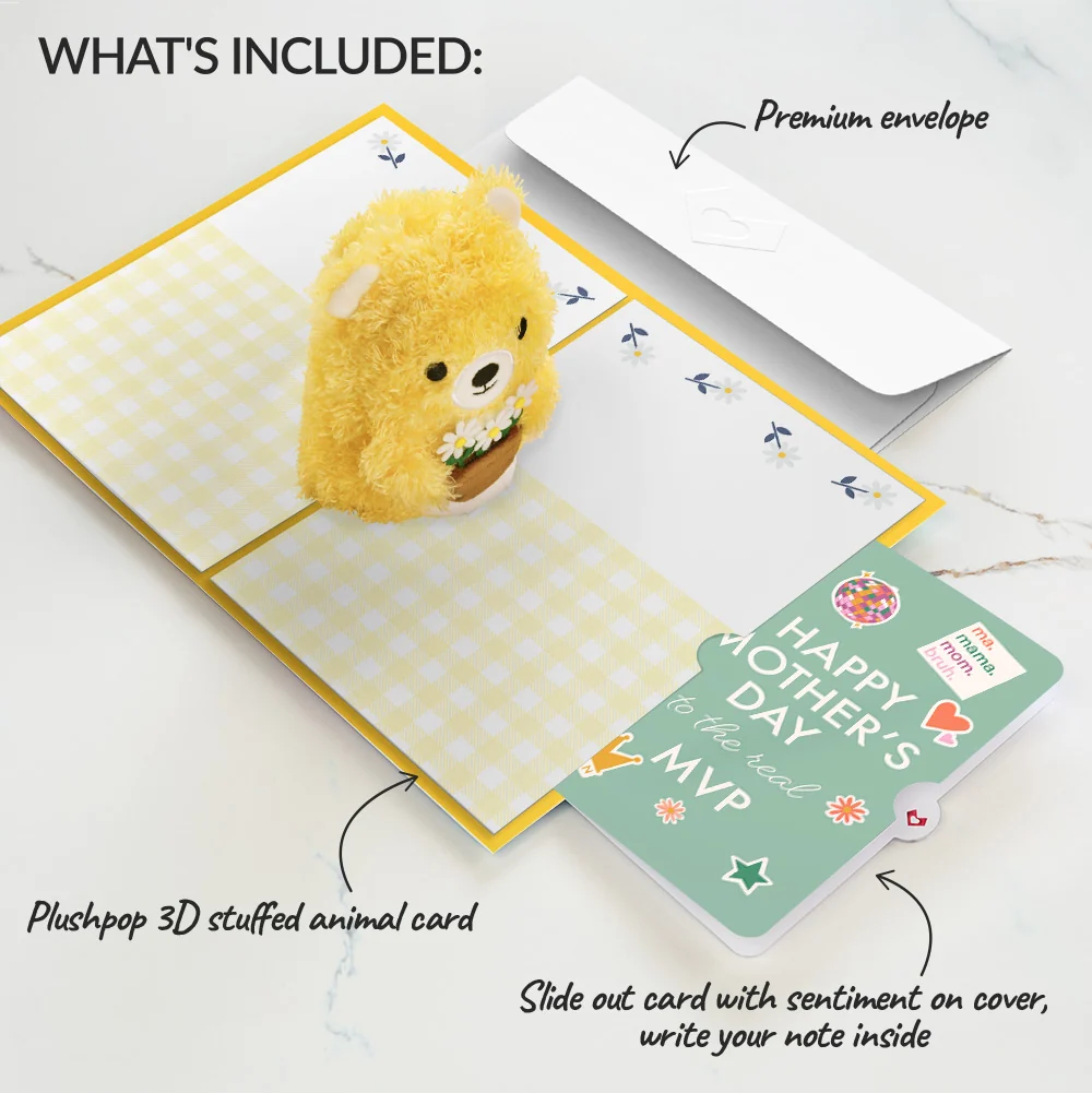 Lovepop Daisy Greetings Mother's Day Plushpop Card and The real MVP Sentiment Set Pot - Image 2