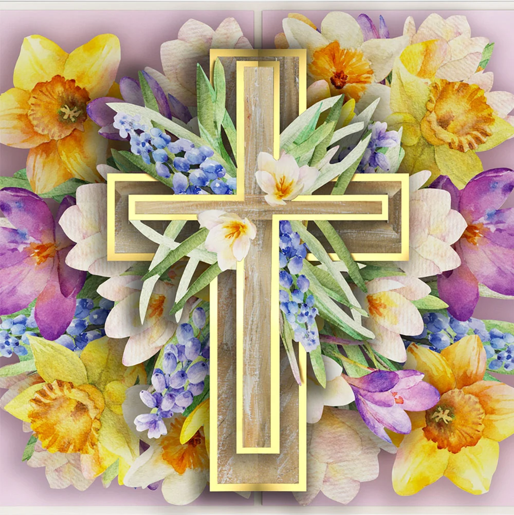 Lovepop The Lord Bless You Floral Cross Easter Pop-Up Card and Sentiment Set - Image 3