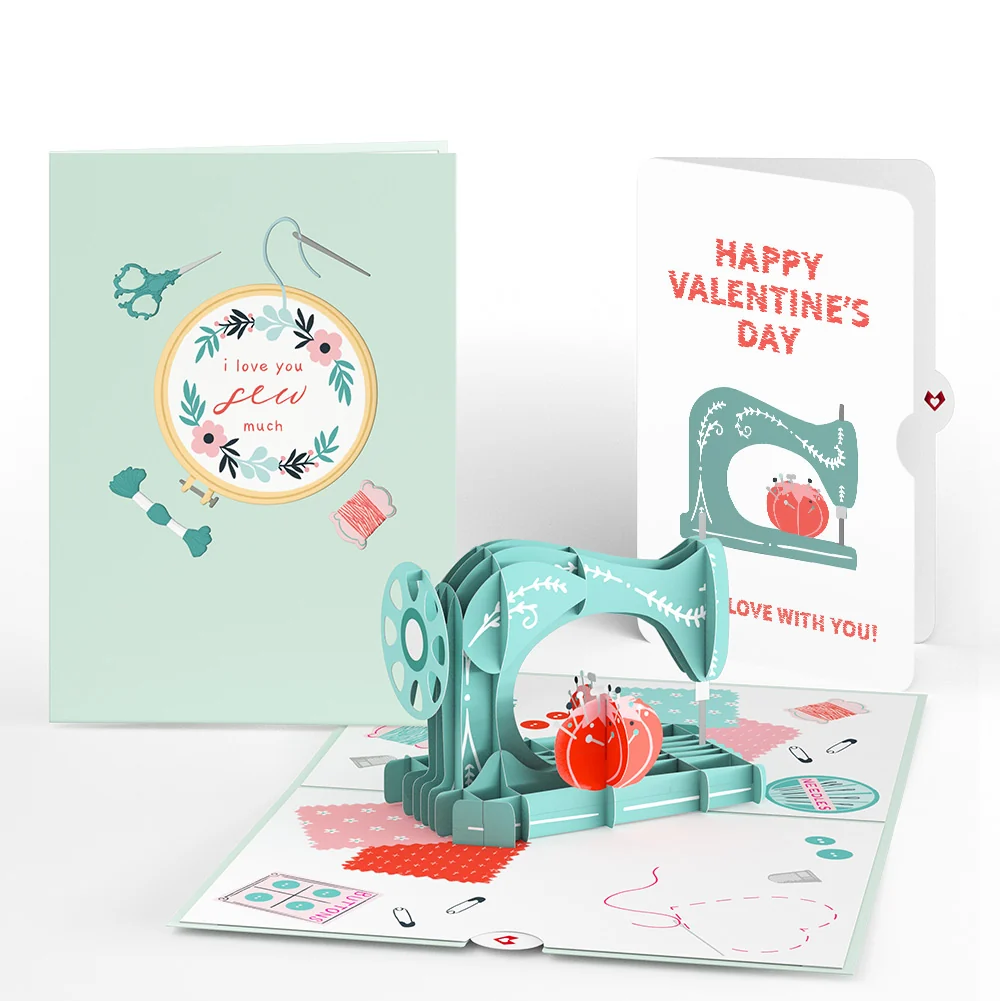 Lovepop Love You Sew Much Valentine Pop-Up Card and Sentiment Set