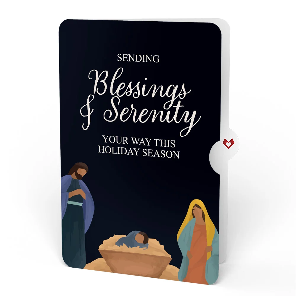 Lovepop Stained Glass Christmas Chapel Pop-Up Card and Nativity Blessings & Serenity Sentiment Set - Image 4