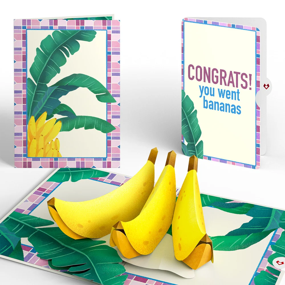 Lovepop Tropical Bananas Congratulations Pop-Up Card and Sentiment Set