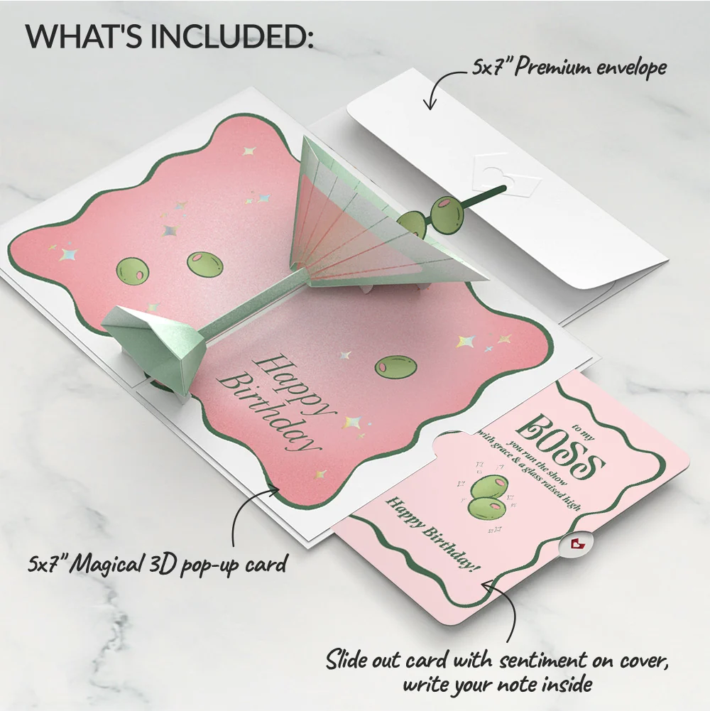 Lovepop Just a Tini Bit Older Birthday Pop-Up Card and Sentiment Set for Boss Glass - Image 2