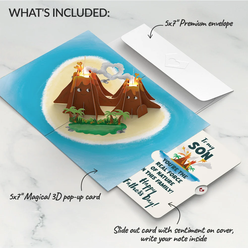 Lovepop I Lava You Father's Day Light-Up Pop-Up Card and Sentiment Set for Son - Image 2