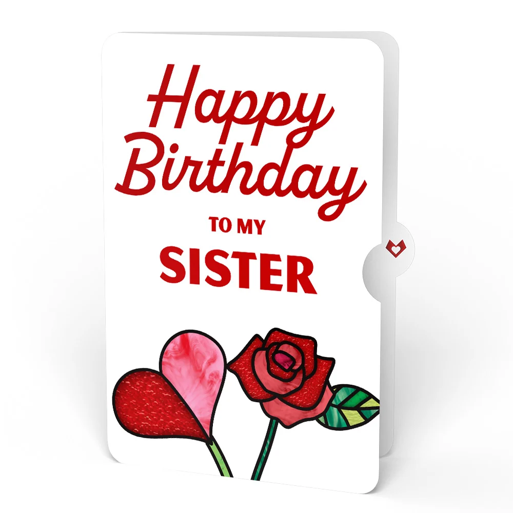 Lovepop Radiant Rose Birthday Suncatcher Bouquet and Sentiment Set for Sister Glass - Image 4