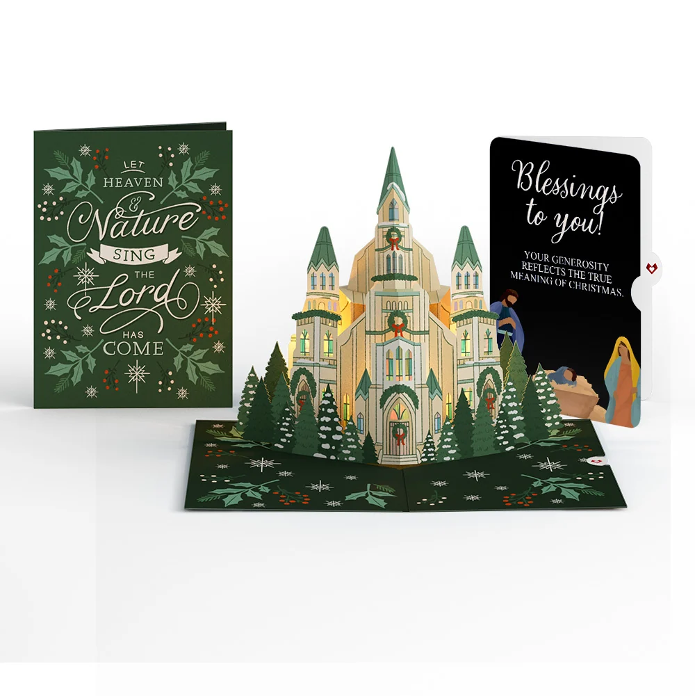Lovepop Let Heaven & Nature Sing Christmas Music and Lights Pop-Up Card and Nativity Blessings Sentiment Set