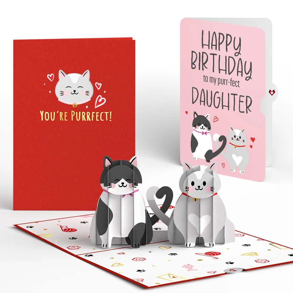 Lovepop Love Cats Birthday Pop-Up Card and Sentiment Set for Daughter