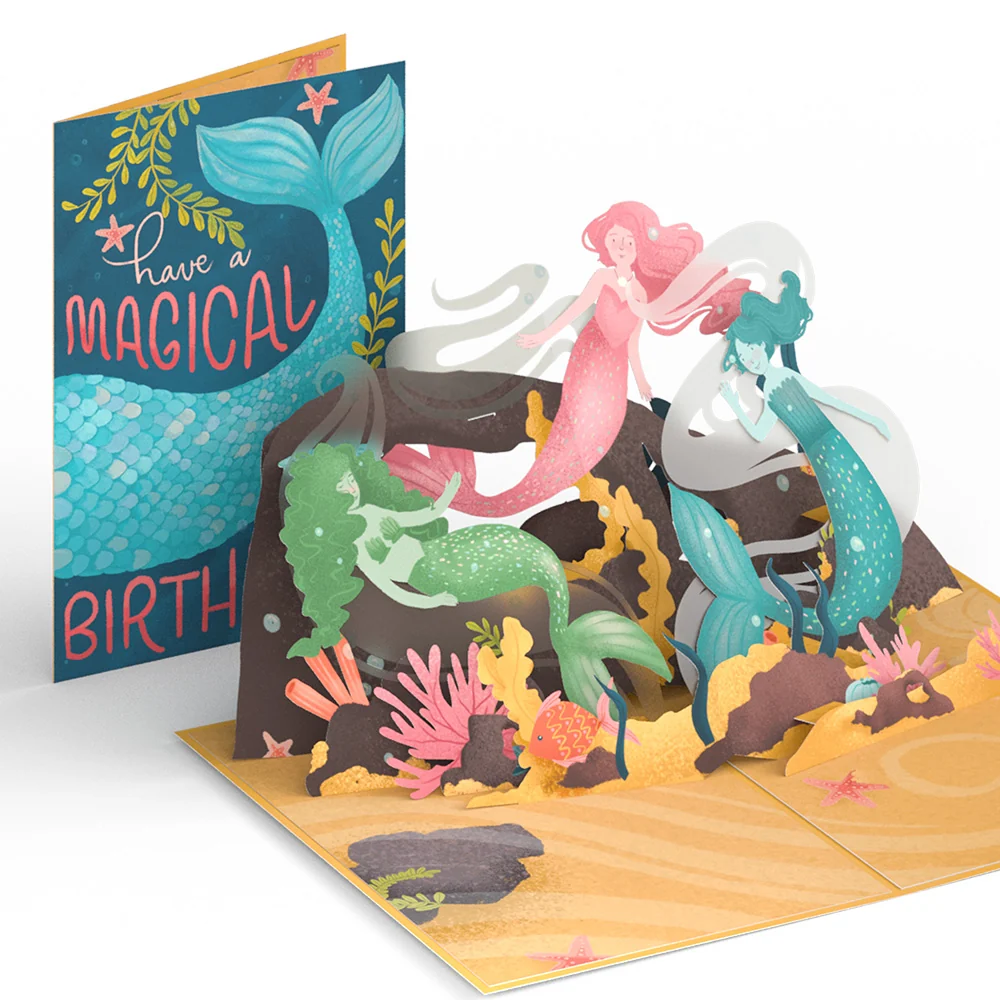 Lovepop Magical Mermaid Birthday Pop-Up Card & Glitter Bouquet Bundle - Image 2