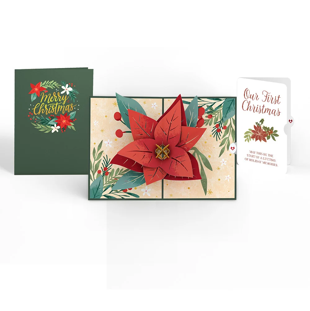 Lovepop Christmas Poinsettia Bloom Pop-Up Card and Sentiment Set for Partner