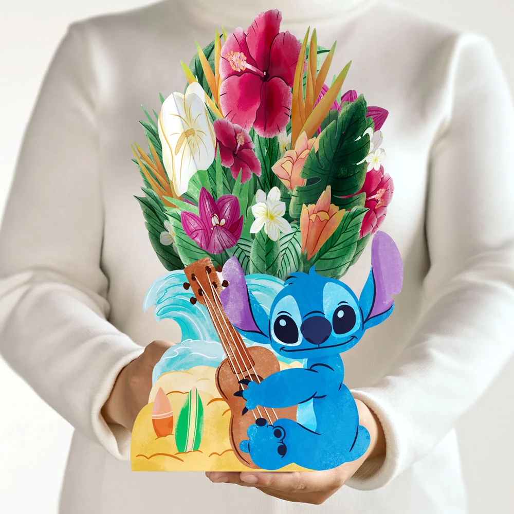 Lovepop Disney's Stitch Birthday Pop-Up Card & Flower Buds Bouquet Bundle - Image 2