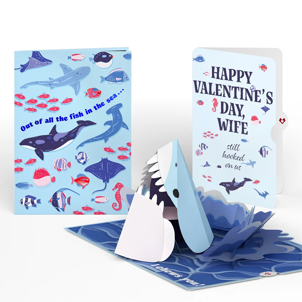 Lovepop I Chews You Shark Valentine Pop-Up Card and Sentiment Set for Wife