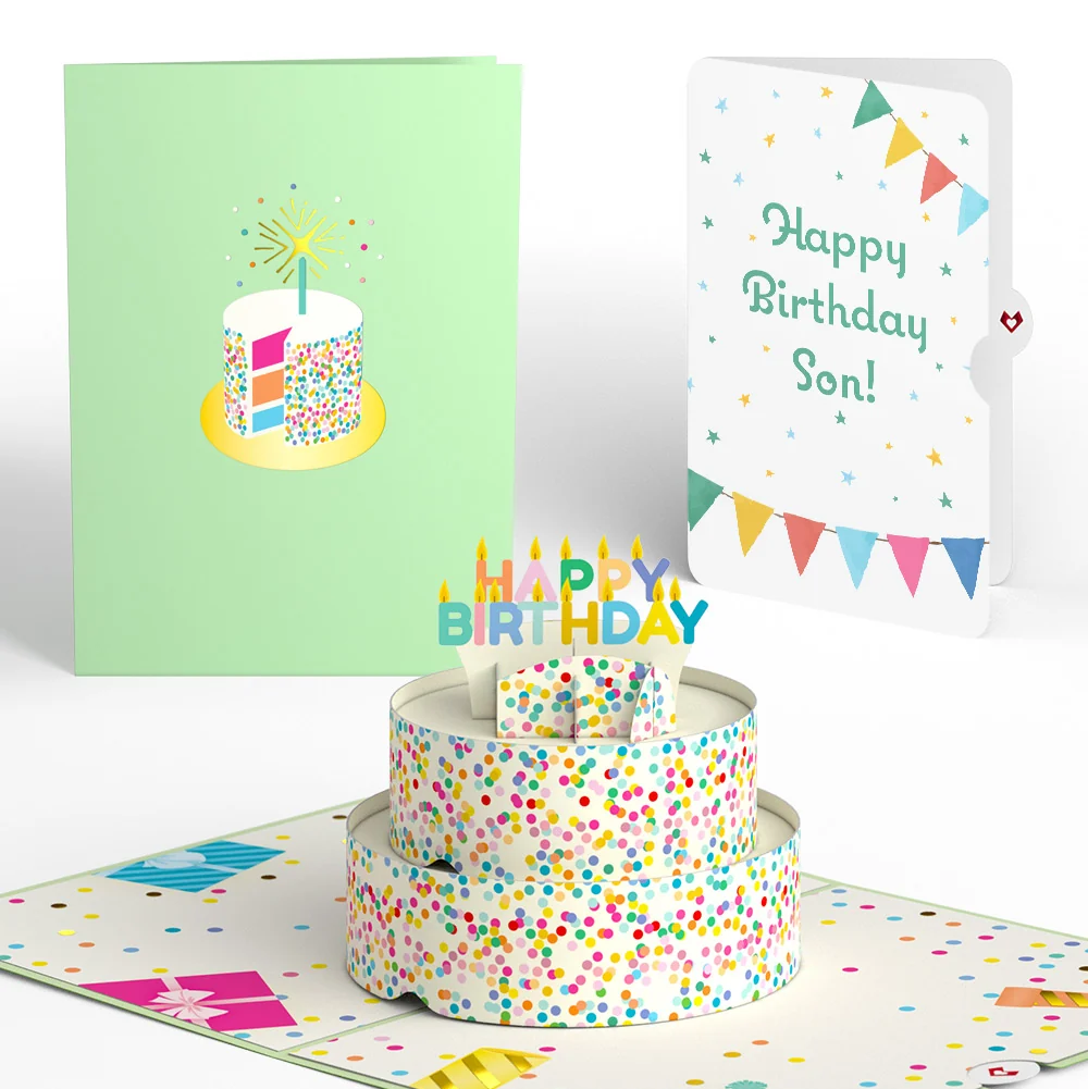 Lovepop Sprinkles Birthday Cake Pop-Up Card and Sentiment Set for Son Candle
