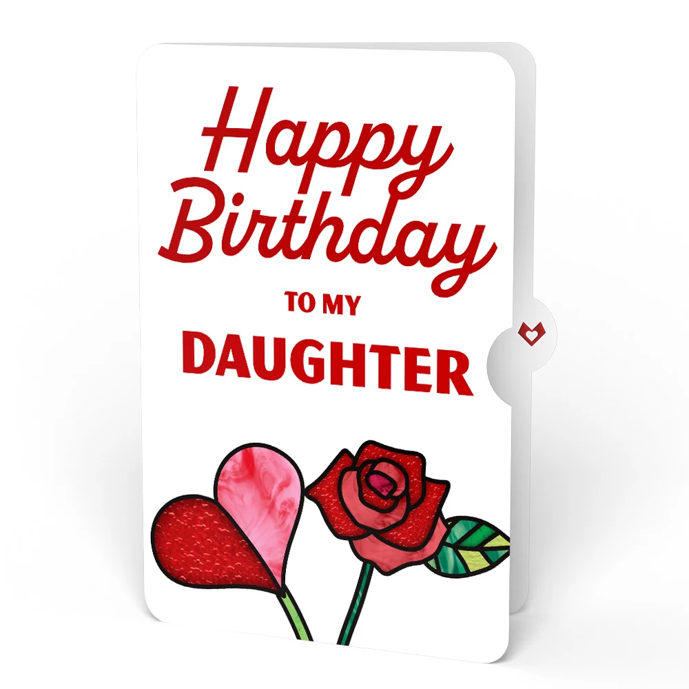 Lovepop Radiant Rose Birthday Suncatcher Bouquet and Sentiment Set for Daughter Glass - Image 4