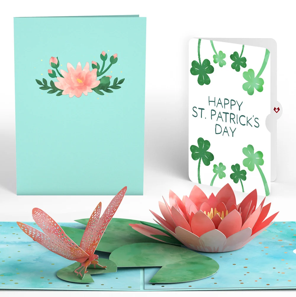 Lovepop Water Lily Dragonfly St. Patrick’s Day Pop-Up Card and Sentiment Set