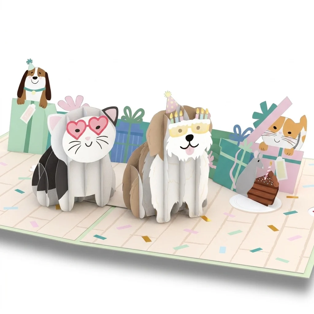 Lovepop Birthday Cats and Dogs Pop-Up Card and Sentiment Set - Image 3